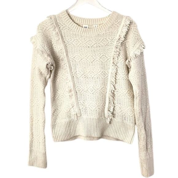 Gap Ivory Boho Sweater Sz M - Picture 1 of 5